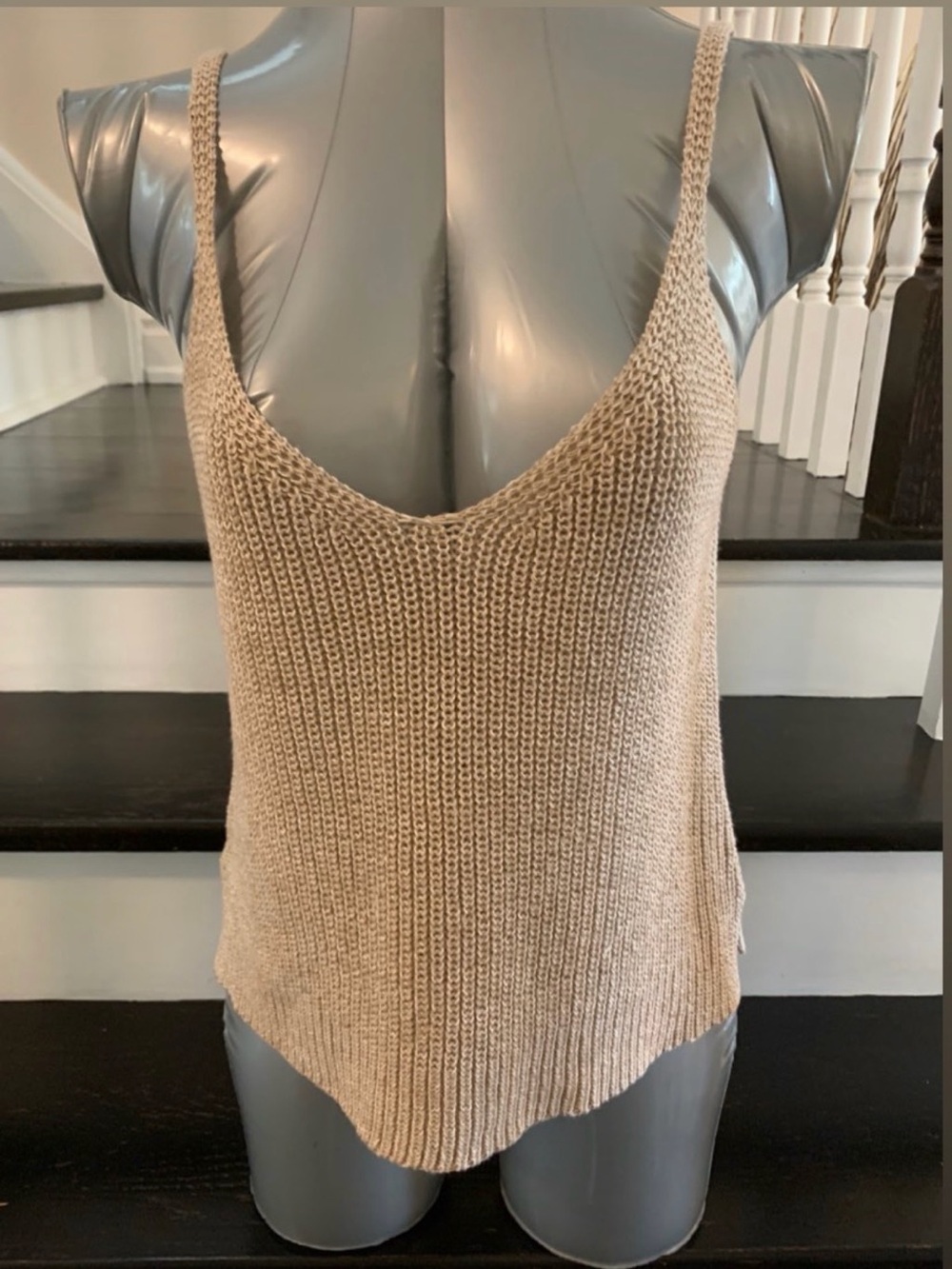 Honey Punch Ribbed Tank Top in Beige